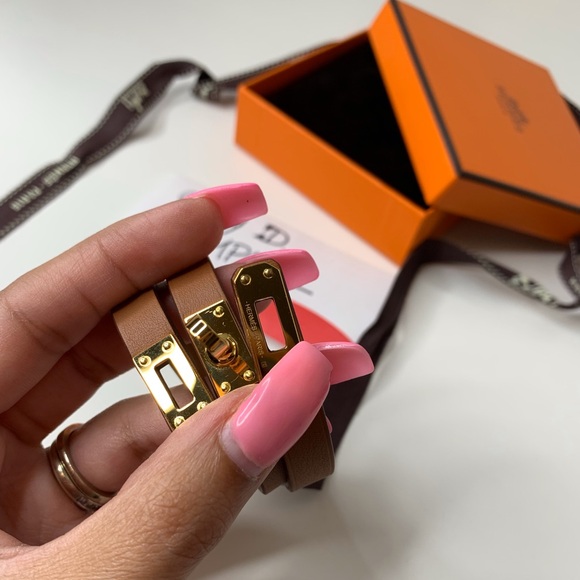 Hermes Mini Kelly Double Tour Bracelet Swift Gold GHW T1 - Picture 3 of 11
